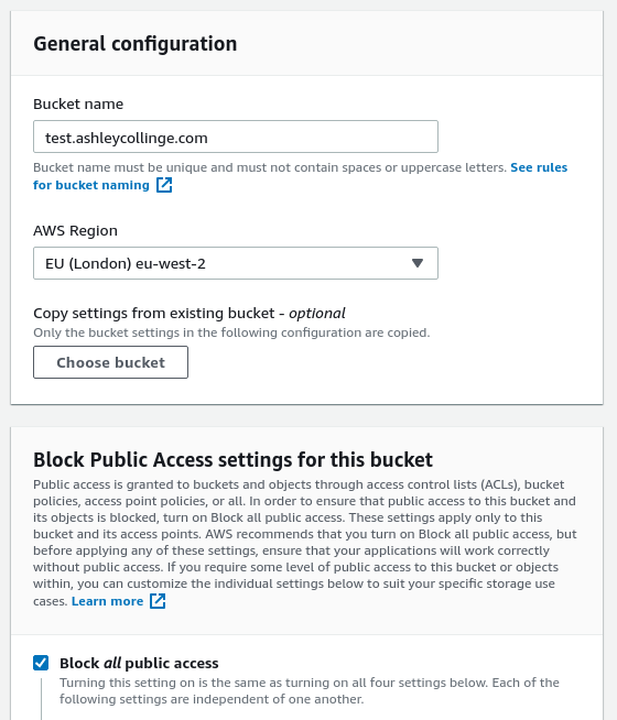Image of s3 initial configuration page