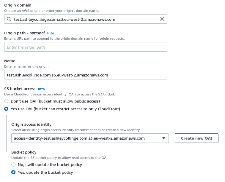 Image of CloudFront Settings