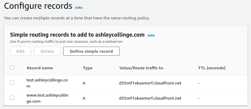 Configure records finished